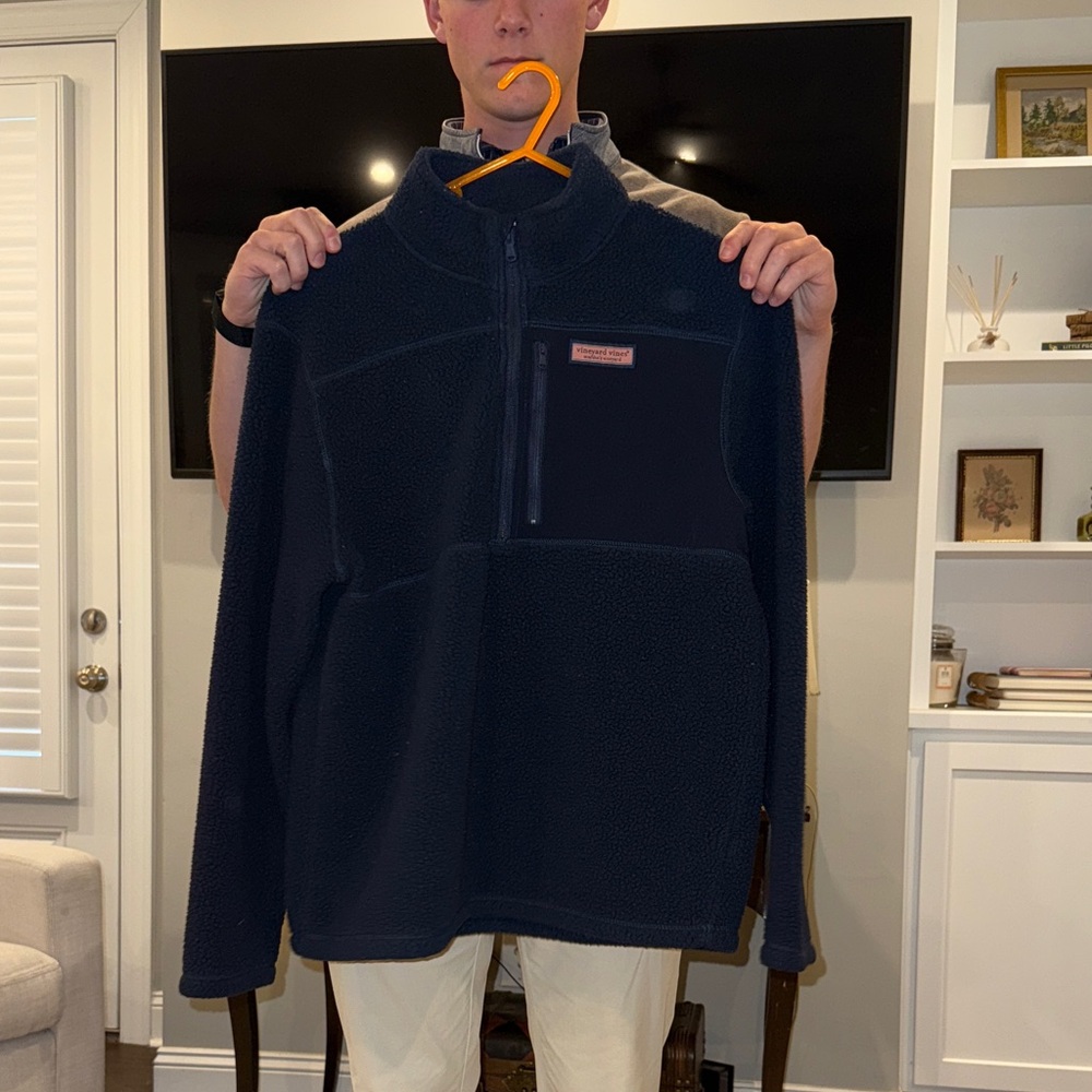 Vineyard Vines Men's Dark Blue Zip-Up Sweater